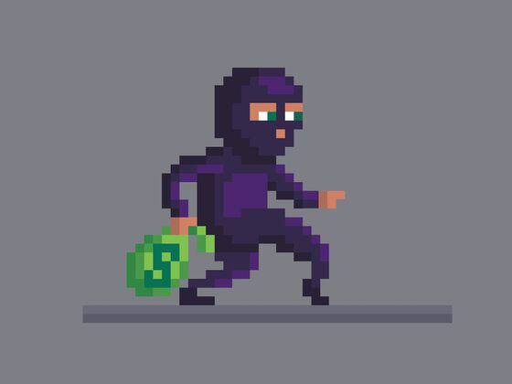 Pixel art burglar, modified by CoinDesk (Getty Images)