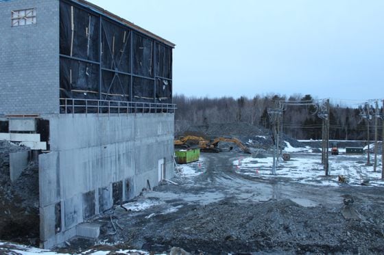 Bitfarms' bomb-proof, under construction, mining facility "Bunker" in Sherbrooke, Quebec