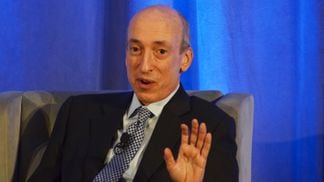 U.S. Securities and Exchange Commission Chair Gary Gensler says the agency's court loss led to bitcoin ETF approvals. (Jesse Hamilton/CoinDesk)