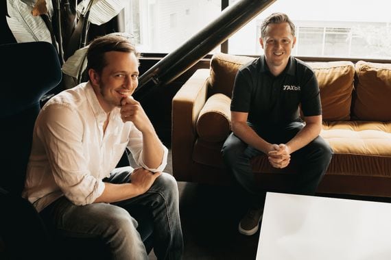 Left to right: TaxBit co-founders Justin and Austin Woodward