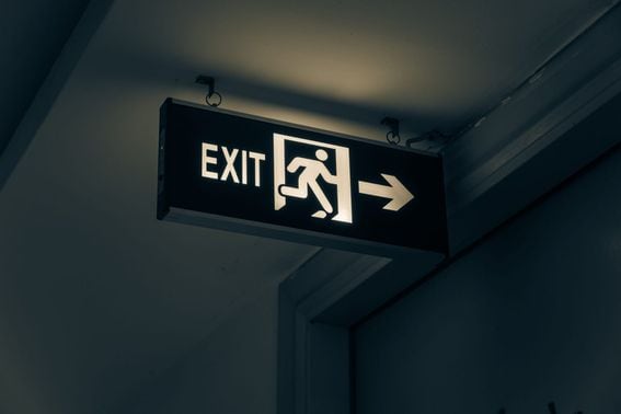 exit, sign