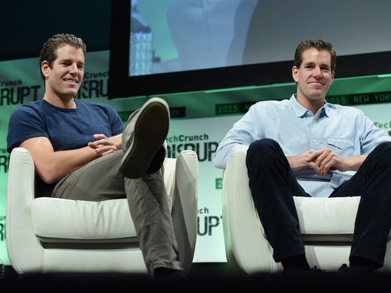 NEW YORK, NY - MAY 06:  Co-Founders at Winklevoss Capital, Tyler Winklevoss (L) and Cameron Winklevoss speak onstage during TechCrunch Disrupt NY 2015 - Day 3 at The Manhattan Center on May 6, 2015 in New York City.  (Photo by Noam Galai/Getty Images for TechCrunch) *** Local Caption *** Tyler Winklevoss;Cameron Winklevoss