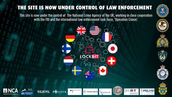 LockBit's site was taken over by federal authorities in February. (UK National Crime Agency)