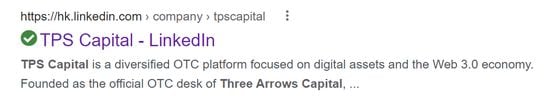 BEFORE: TPS Capital's former Linkedin description. (Retrieved from Google)