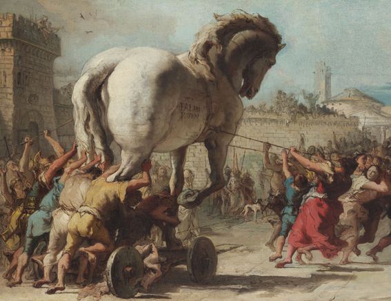 "The Procession of the Trojan Horse in Troy" by Domenico Tiepolo (1773)