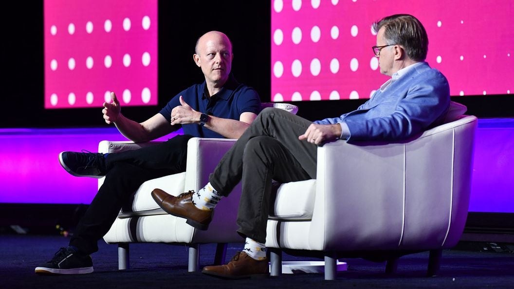 Il CEO di Circle Jeremy Allaire (a sinistra) con Michael Casey, chief content officer di CoinDesk (Shutterstock/CoinDesk)