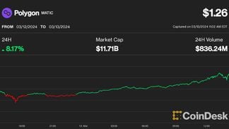 Polygon's MATIC price on March 13 (CoinDesk)