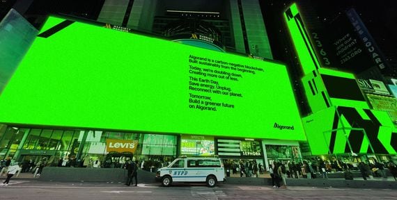 A rendering of Algorand's Times Square activation. (Algorand Foundation)