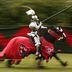 Jousting Knights Re-enact Medieval Scenes