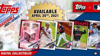 A promotional image for Topps' MLB NFT plans.