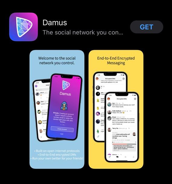 Nostr's Damus, on Apple's App Store. (Apple)