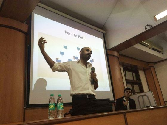  Vishal Gupta speaks at the Bitcoin Alliance of India student seminar