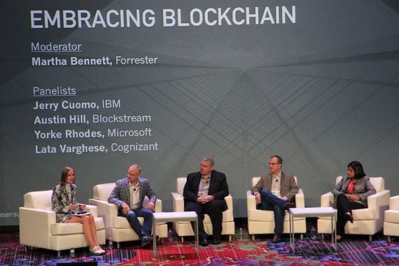 Tech giants on blockchain panel, Consensus 2016