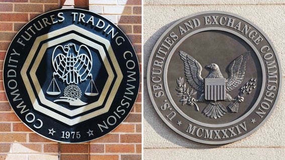 CFTC Commodity Futures Trading Commission, SEC Securities and Exchange Commission logos (Mark Van Scyoc/Shutterstock)