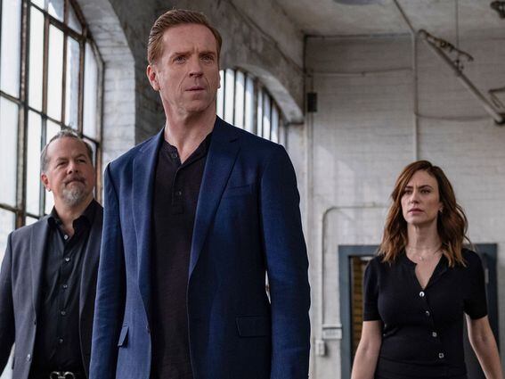 CDCROP: BILLIONS David Costabile, Damian Lewis and Maggie Siff (Jeff Neumann/Showtime)