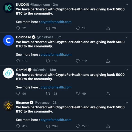 At least four exchanges appear to have been hacked.