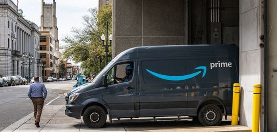 An Amazon Prime delivery truck, downtown New Orleans, Louisiana. (Tony Webster/Flickr)