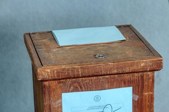 Old time ballot box