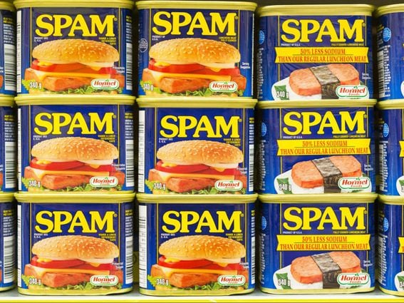 CDCROP: Spam cans stacked (Shutterstock)