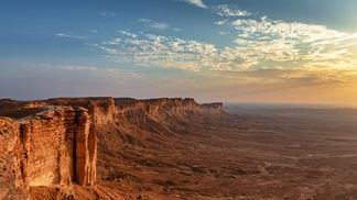 Edge of the World, a natural landmark and popular tourist destination near Riyadh -Saudi Arabia.