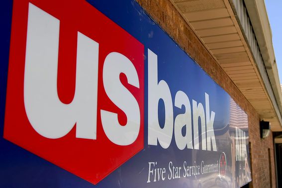 Signage is displayed on the exterior of a U.S. Bank branch