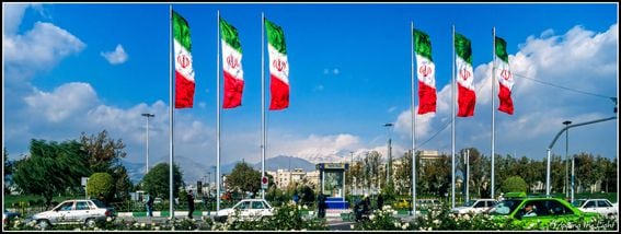 TEHRAN * IRAN
The flags flying next to the Azadi Tower