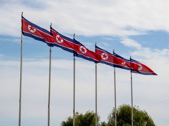 CDCROP: Flags fly in Pyongyang, North Korea (Micha Brandli/Unsplash)