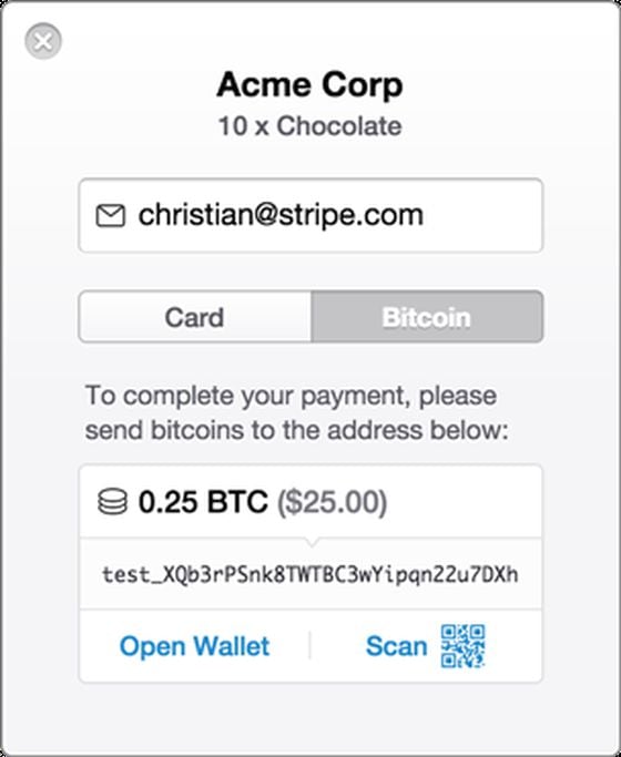 Stripe: Checkout Bitcoin Payment