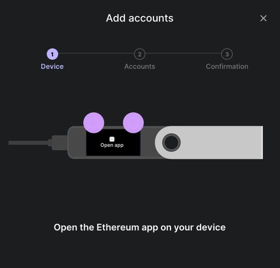 How to add a new account to the Ledger Nano S Plus (Krisztian Sandor/CoinDesk)