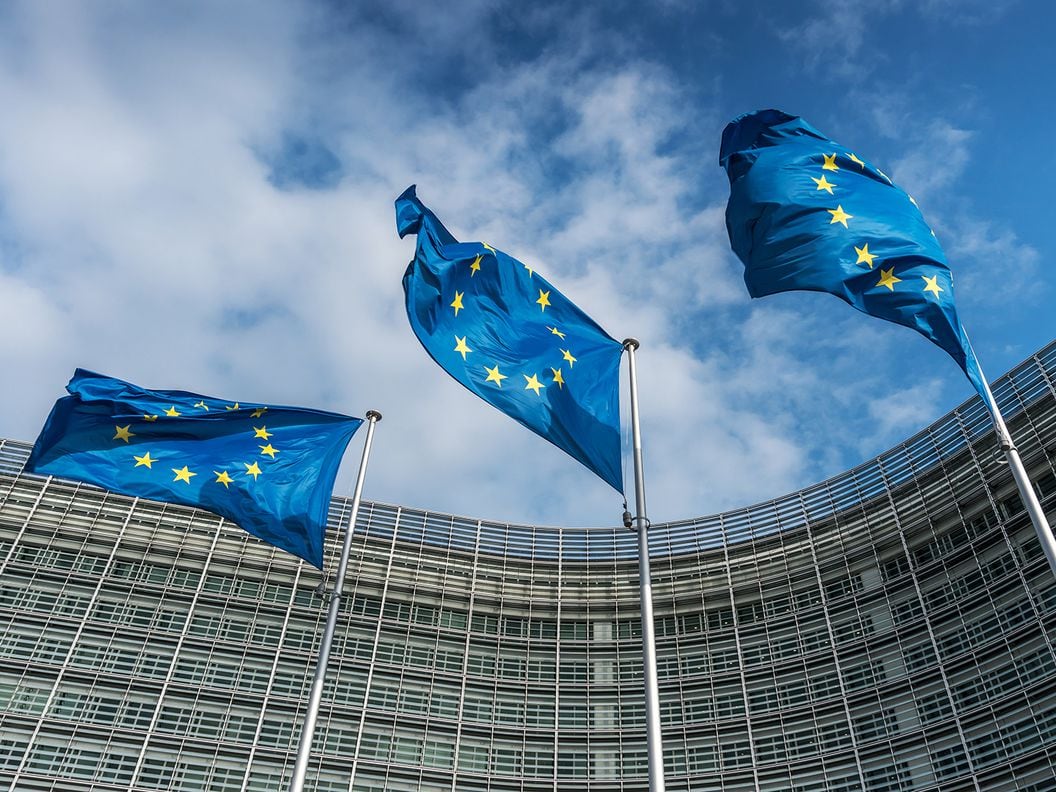 CDCROP: European Union flags at Berlaymont building (Santiago Urquijo/Getty Images)