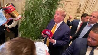 Donald Trump at an NFT event at Mar-a-Lago on May 8, 2024. (Danny Nelson/CoinDesk)