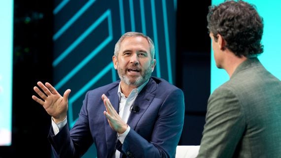 Brad Garlinghouse, CEO of Ripple, speaks at Consensus 2024. (Shutterstock/CoinDesk)
