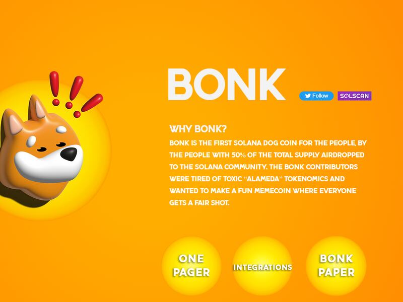 The Bonk Inu website had little draw for users. But that didn't stop punters. (Bonk)