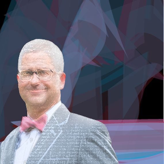 U.S. Rep. Patrick McHenry in grey jacket and pink bow tie
