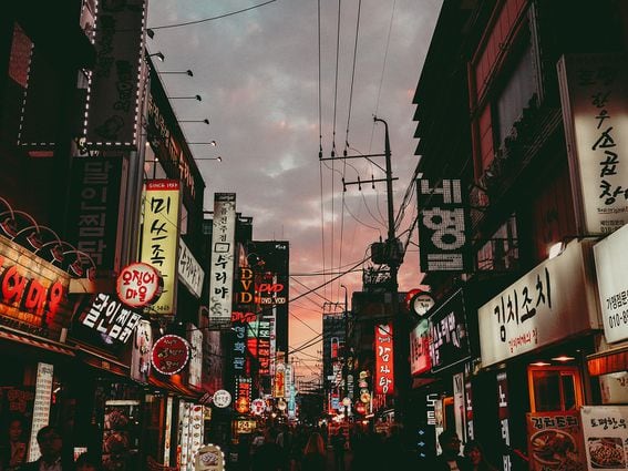 CDCROP: Korean City Allleyway Neon Signs (Unsplash)