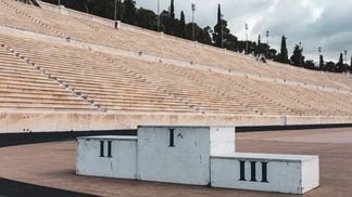 Podium at Panathenaic Stadium in Athens, Greece (Florian Schmet/Unsplash)