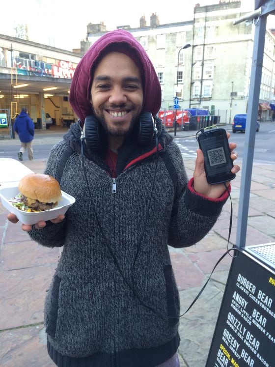  Burger Bear's first bitcoin customer
