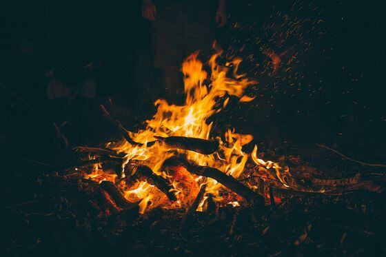 bonfire, flames
