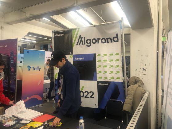 The Algorand booth at ETHDenver 2022. (Tracy Wang/CoinDesk)