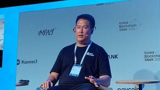 QCP Capital co-founder Darius Sit speaking at Korea Blockchain Week. (Shaurya Malwa/CoinDesk)