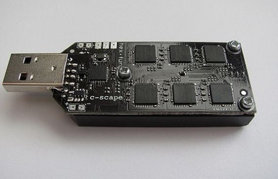 The Hex-Fury 11HG/s USB stick uses BitFury chips. Source: ASICRunner