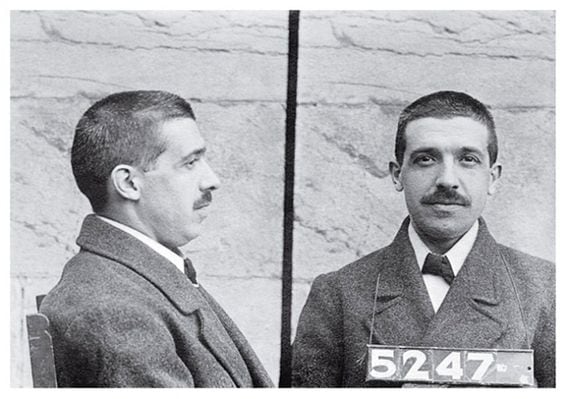 A mug shot of Ponzi scheme inventor Charles Ponzi in 1920 (Photo courtesy of Bureau of Prisons/Getty Images)
