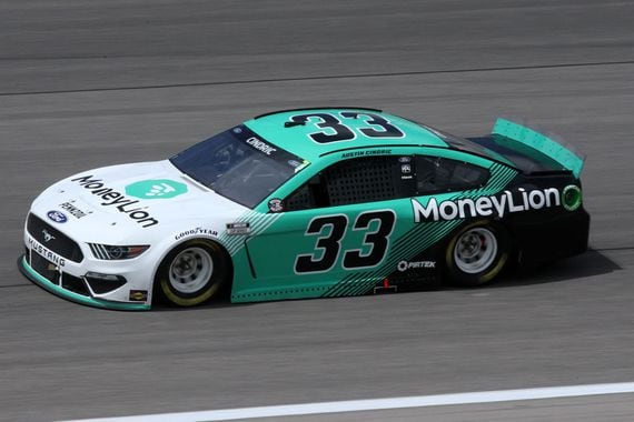 KANSAS CITY, KANSAS - MAY 02: Austin Cindric, driver of the #33 MoneyLion Ford, drives during the NASCAR Cup Series Buschy McBusch Race 400 at Kansas Speedway on May 02, 2021 in Kansas City, Kansas. (Photo by Sean Gardner/Getty Images)