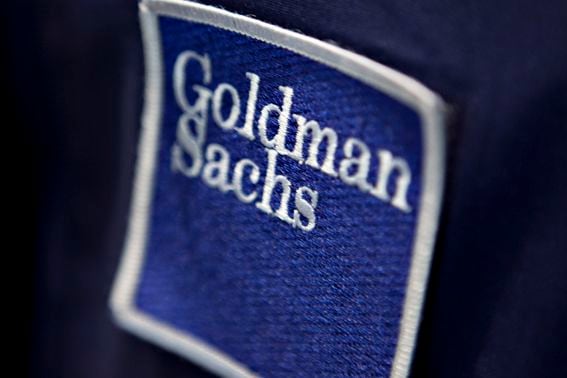 A patch bearing the Goldman Sachs Group Inc. logo is pictured on a trading jacket on the floor of the New York Stock Exchange in New York, U.S., on Wednesday, May 19, 2010.