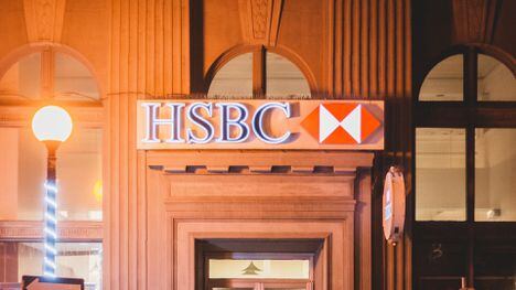 HSBC sign above doorway
