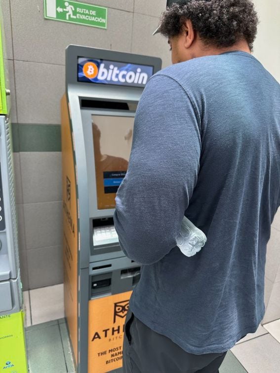 A bitcoin ATM in El Salvador, 2023.