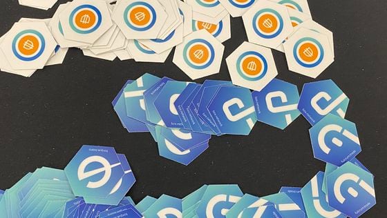 bZx stickers at ETHDenver. (Photo by John Biggs for CoinDesk)