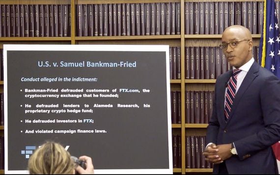 FTX Sam Bankman-Fried arrest press in December (U.S. Attorney's Office for the Southern District of New York)