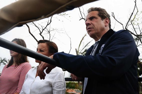 Governor of New York, Hon. Andrew Cuomo, and congresswoman Nydia Velazquez, visit the affected areas of Condado and Isla Verde, between San Juan and Carolina, P.R. (Photo by Sgt. Jose Ahiram Diaz-Ramos/PRNG-PAO)