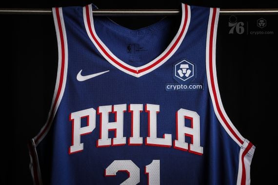 Crypto.com will be on the Sixers jerseys starting this season. (Crypto.com/76ers)